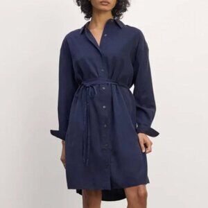 NEW Everlane The Must Have Shirtdress in Butterlite Womens XS Navy
